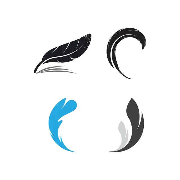 Дизайн Векторной Иконки Перо Логотипа — стоковый вектор