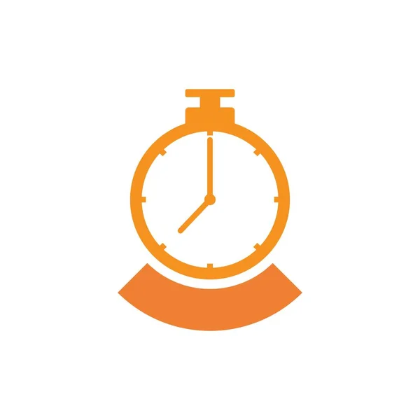 Horloge Temps Logo Icône Vecteur Modèle Illustration Conception — Image vectorielle