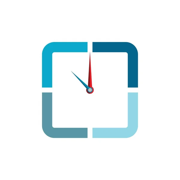 Reloj Tiempo Logotipo Icono Vector Plantilla Ilustración Diseño — Archivo Imágenes Vectoriales