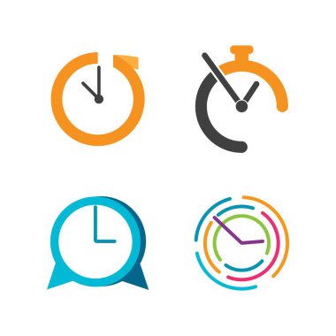 Saat logosu vektör şablonu çizim tasarımı