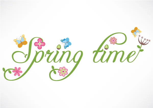 Bahar zaman kelimeler illüstrasyon