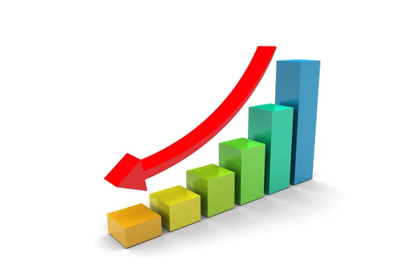 Gráfico de barras de tendencia descendente —  Fotos de Stock