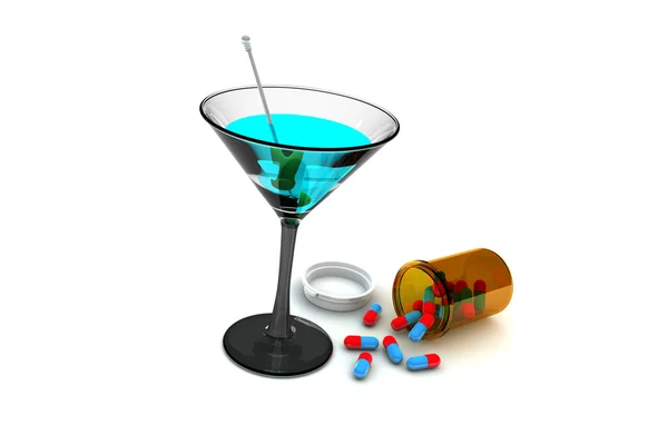 Alcohol and Medication — Stock Photo, Image