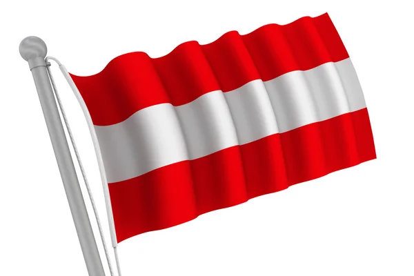 Austria Flag On Pole — Stock Photo, Image