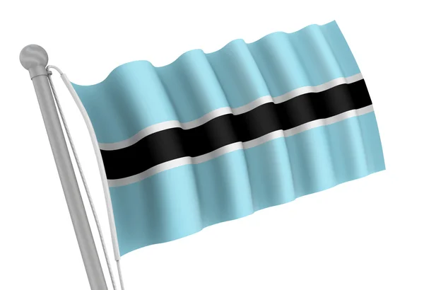 Botswana Flag on Pole — Stock Photo, Image