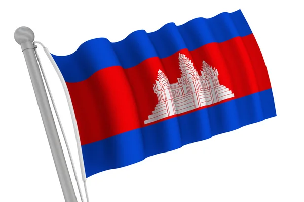 Bandeira do Camboja no Pólo — Fotografia de Stock