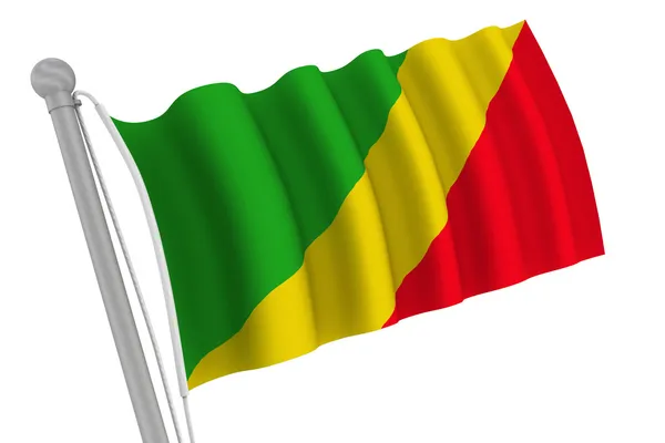 Congo Flag On Pole — Stock Photo, Image