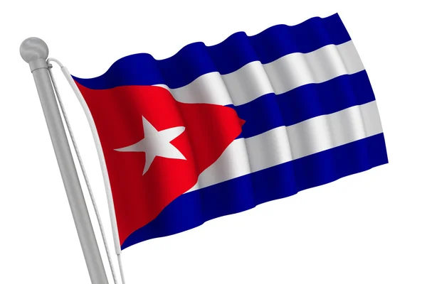 Bandeira de Cuba no Pólo — Fotografia de Stock