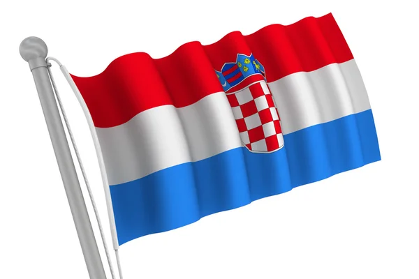 Croatia  Flag On Pole — Stock Photo, Image