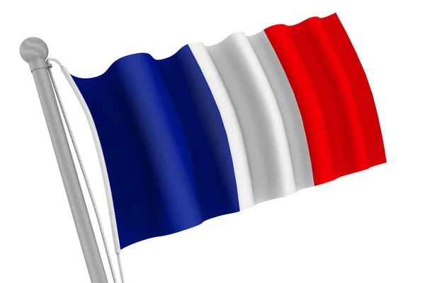Франзузький прапор на полюсі — стокове фото