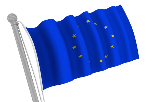 Bandera de Europa en el Polo — Foto de Stock