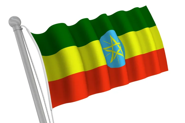 Ethiopië vlag op pole-position — Stockfoto