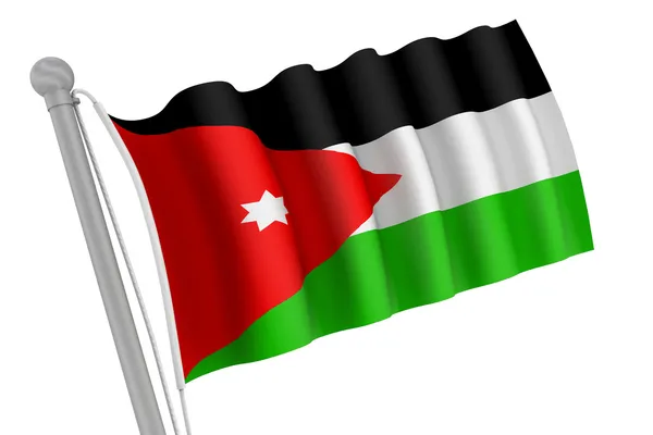 Bandiera Giordania sul Polo — Foto Stock