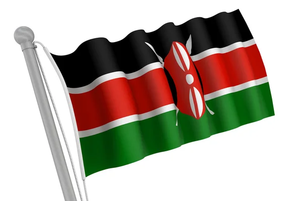 Bandiera Kenya sul Polo — Foto Stock