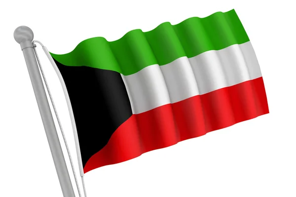 Bandiera Kuwait sul Polo — Foto Stock