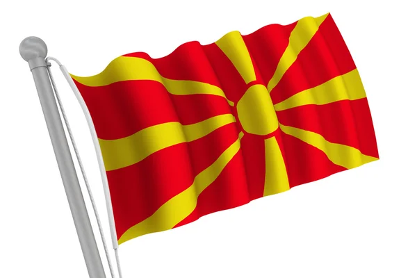 Macedonia Bandiera sul Polo — Foto Stock