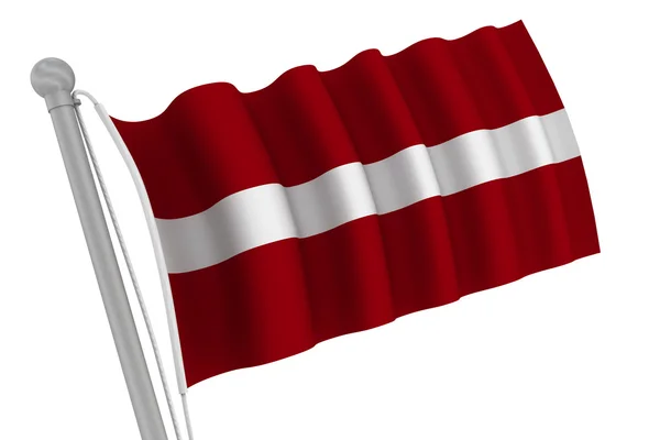 ポールにラトビアの旗 — ストック写真