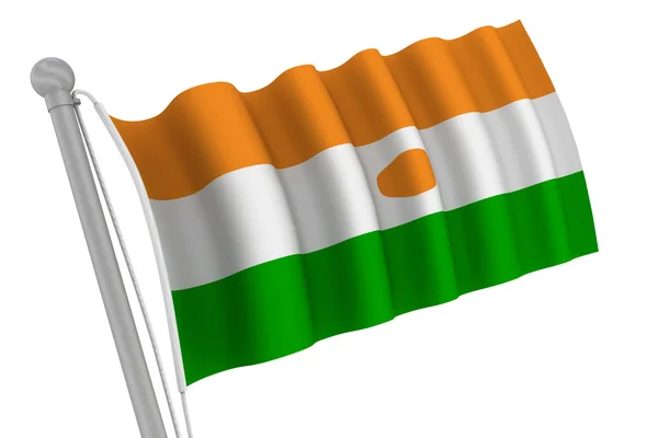 Niger vlag op pole-position — Stockfoto