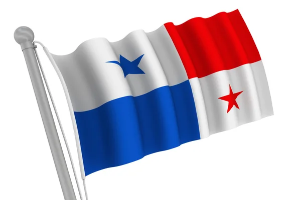 Panama flagg på stolpe — Stockfoto