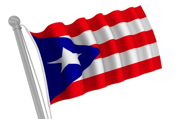 Puerto Rico Flag on Pole — Stock Photo, Image