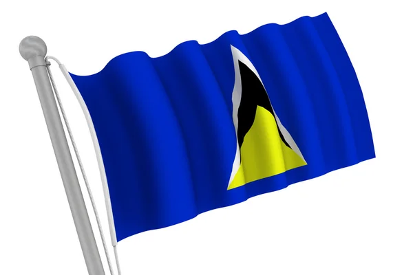 세인트루시아 국기 극에 — 스톡 사진