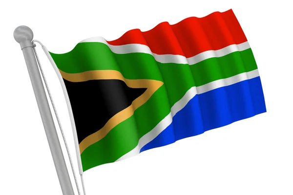 South Africa Flag on Pole — Stock Photo, Image