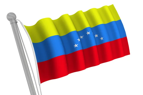 Venezuela Flagge auf Stange — Stockfoto