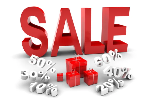 Red Sale and falling discount — Stock Photo, Image