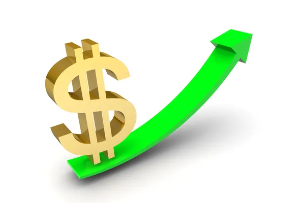 Dollar Sign Up Arrow — Stock Photo, Image