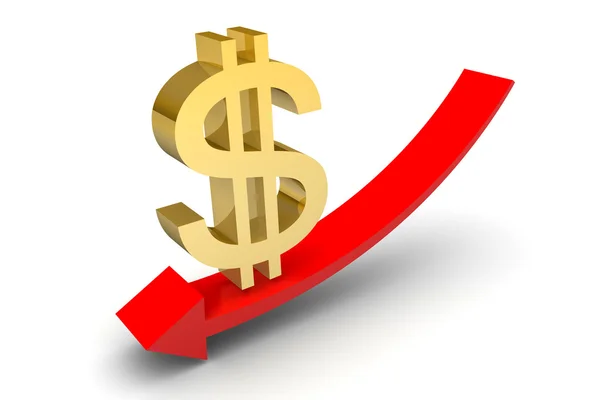 Dollar Sign Down Arrow — Stock Photo, Image