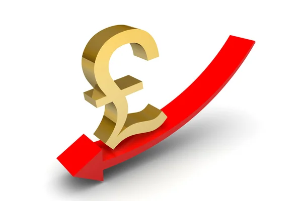 Pound Sterling Down Arrow — Stock Photo, Image