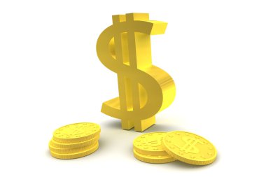 dolar sembol ve madeni paralar