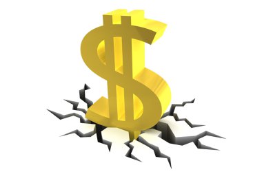 kırık yere Doları sembolü