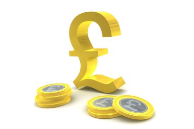pound sterling symbol ve madeni paralar
