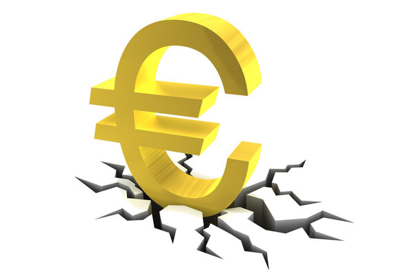 Euro Symbol on Cracked Ground