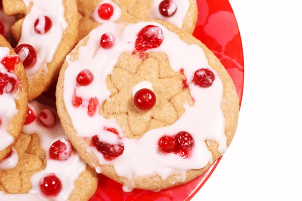День Святого Валентина, пісочне печиво з журавлиною під глазурі — стокове фото