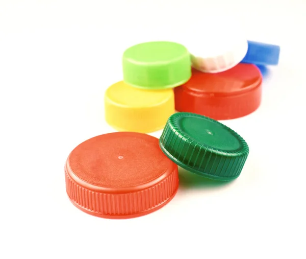 Tapas Plástico Tapas Plástico Reciclaje — Foto de Stock