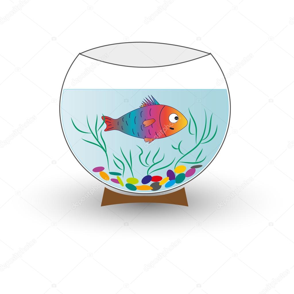 aquarium with fish isolated. vector illustration