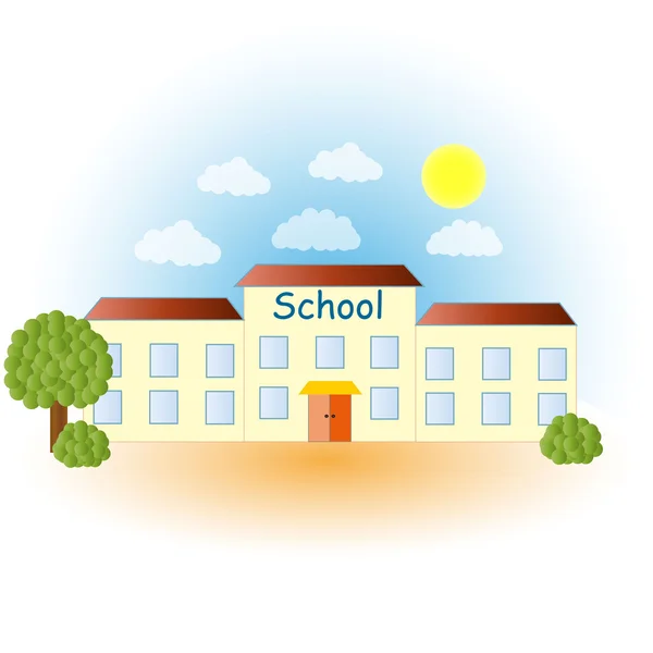 Illustration of a modern school — Stock Vector