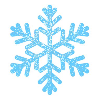 Kar Tanesi Simgesi Grafiği. Küçük buz kristalleriyle kaplanmış güzel mavi kar taneleri.