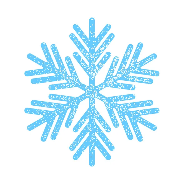 Snowflake Icon graphic. Beautiful blue snowflake dusted with small ice crystals — Stockvektor