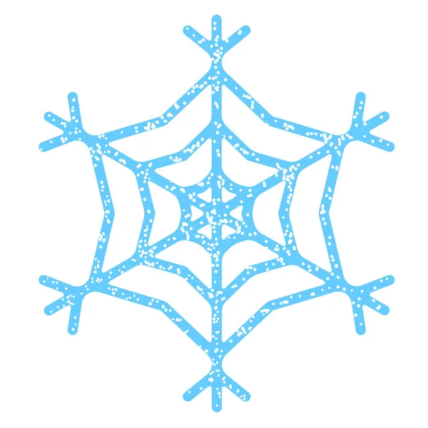 Графіка піктограм сніжинки. Красива блакитна сніжинка з дрібними кристалами льоду — стоковий вектор
