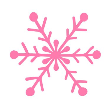 Elle çizilmiş bir kar tanesi. Kış Noel Dekorasyonu