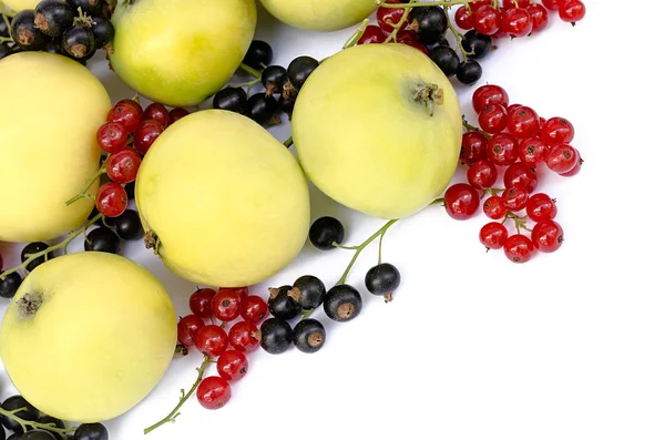 Mele con ribes rosso e nero l'isolato — Foto Stock