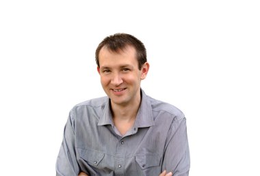 beyaz zemin üzerine adam portresi