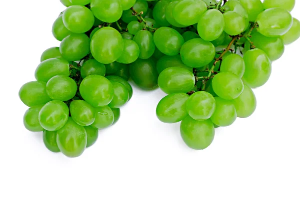 Uvas verdes sobre um fundo branco — Fotografia de Stock