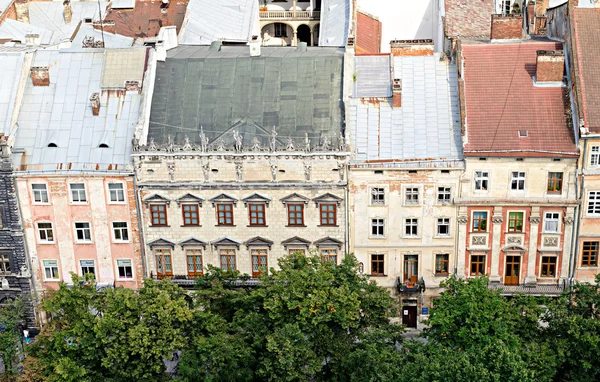 Visa från höjd på lviv stad — Stockfoto