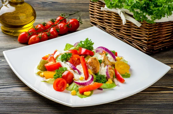 Chicken gyros salad — Stock Photo, Image