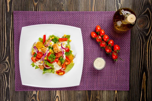 Chicken gyros salad — Stock Photo, Image