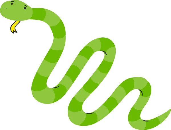 Serpente de grama verde — Vetor de Stock